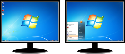 Windows 7-same wallpaper dual monitor